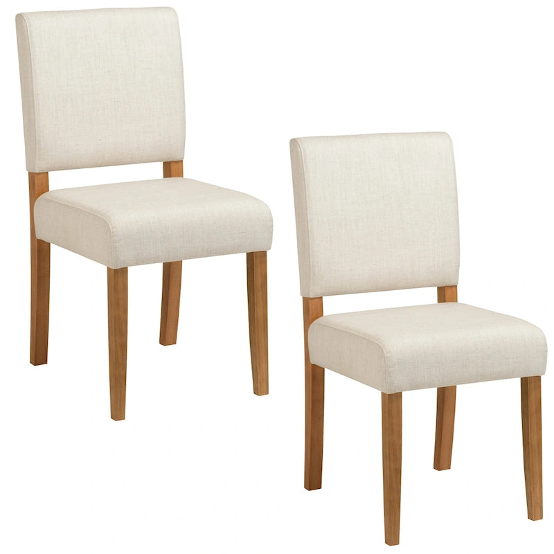 Chaise de salle à manger à dossier rembourré avec piètement en bois