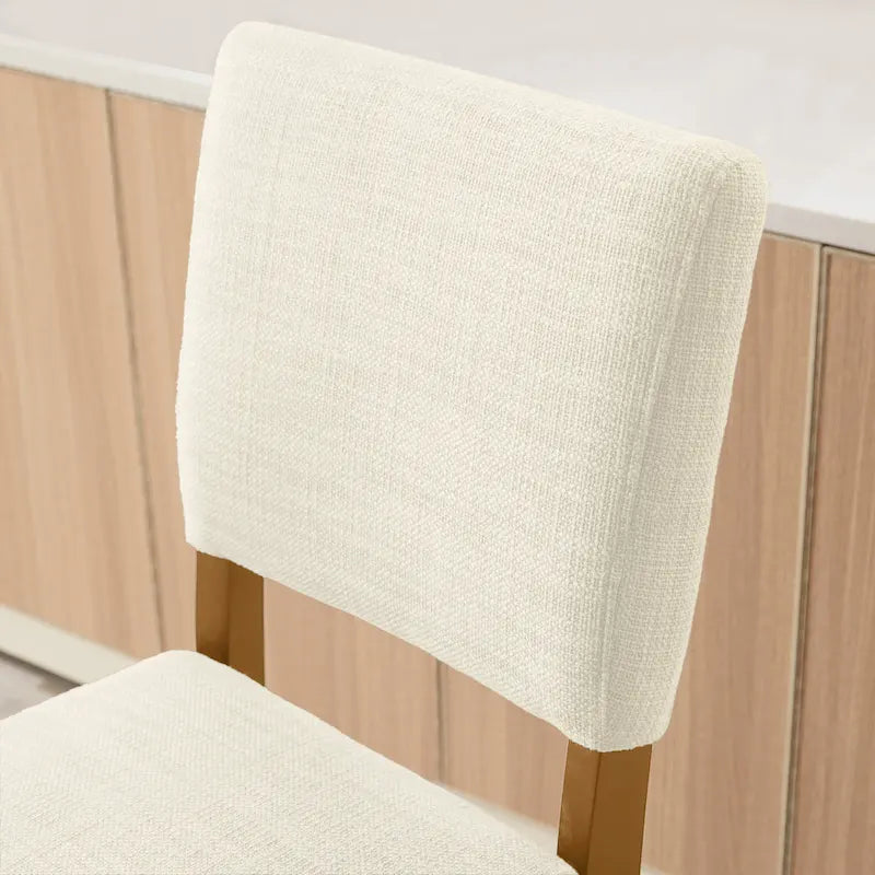 Chaise de salle à manger à dossier rembourré avec piètement en bois