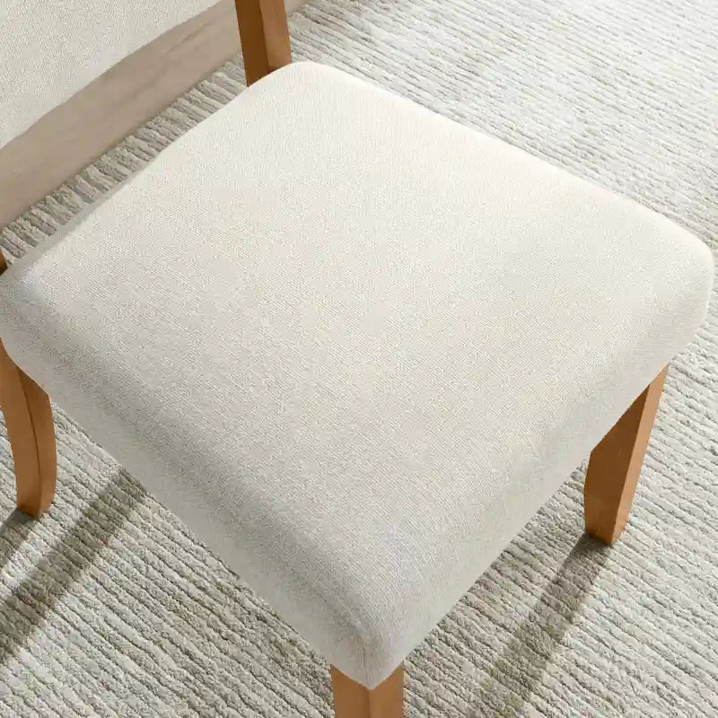 Chaise de salle à manger à dossier rembourré avec piètement en bois
