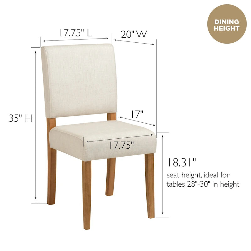 Chaise de salle à manger à dossier rembourré avec piètement en bois