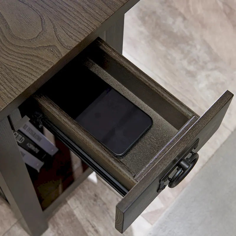 Table d'appoint impeccable de style transitionnel à 1 tiroir