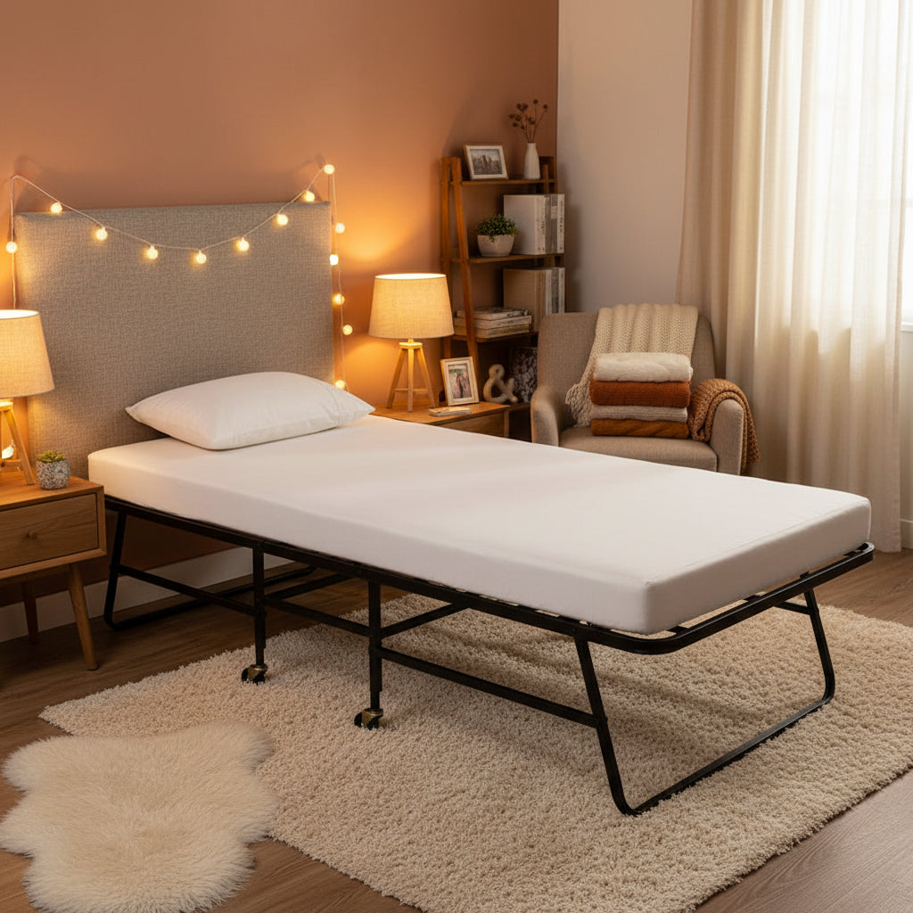 Feld Contemporary Black 48-inch Steel Rollaway Bed with Mattress by Furniture of America