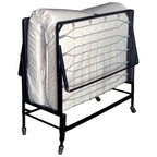 Lit escamotable contemporain noir de 48 pouces en acier avec matelas