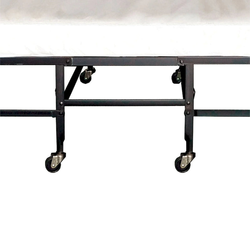 Lit escamotable contemporain noir de 48 pouces en acier avec matelas