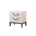 Ensemble de chambre Demora 5 pièces beige moderne contemporain en bois massif et placages avec panneaux rembourrés