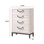 Ensemble de chambre Demora 5 pièces beige moderne contemporain en bois massif et placages avec panneaux rembourrés
