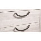 Ensemble de chambre Demora 5 pièces beige moderne contemporain en bois massif et placages avec panneaux rembourrés