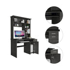 Bureau informatique 180 Hutch avec 5 étagères, tablette coulissante pour clavier, panneau d'unité centrale et tiroir
