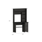 Bureau informatique 180 Hutch avec 5 étagères, tablette coulissante pour clavier, panneau d'unité centrale et tiroir