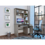 Bureau informatique 180 Hutch avec 5 étagères, tablette coulissante pour clavier, panneau d'unité centrale et tiroir