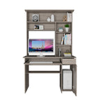 Bureau informatique 180 Hutch avec 5 étagères, tablette coulissante pour clavier, panneau d'unité centrale et tiroir