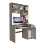 Bureau informatique 180 Hutch avec 5 étagères, tablette coulissante pour clavier, panneau d'unité centrale et tiroir