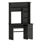 Bureau informatique 180 Hutch avec 5 étagères, tablette coulissante pour clavier, panneau d'unité centrale et tiroir