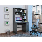 Bureau informatique 180 Hutch avec 5 étagères, tablette coulissante pour clavier, panneau d'unité centrale et tiroir
