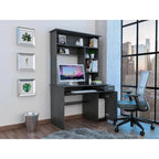 Bureau informatique 180 Hutch avec 5 étagères, tablette coulissante pour clavier, panneau d'unité centrale et tiroir