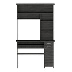 Bureau informatique 180 Hutch avec 5 étagères, tablette coulissante pour clavier, panneau d'unité centrale et tiroir