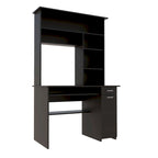 Bureau informatique 180 Hutch avec 5 étagères, tablette coulissante pour clavier, panneau d'unité centrale et tiroir