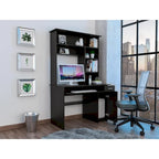 Bureau informatique 180 Hutch avec 5 étagères, tablette coulissante pour clavier, panneau d'unité centrale et tiroir