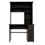 Bureau informatique 180 Hutch avec 5 étagères, tablette coulissante pour clavier, panneau d'unité centrale et tiroir