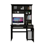 Bureau informatique 180 Hutch avec 5 étagères, tablette coulissante pour clavier, panneau d'unité centrale et tiroir