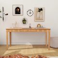 Bureau d'ordinateur Dumont 63 en bois d'hévéa cannelé