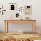 Dumont 63 Fluted Rubberwood Home Office Desk