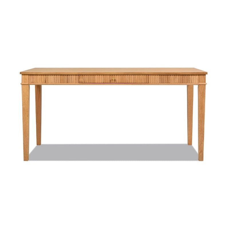 Bureau d'ordinateur Dumont 63 en bois d'hévéa cannelé
