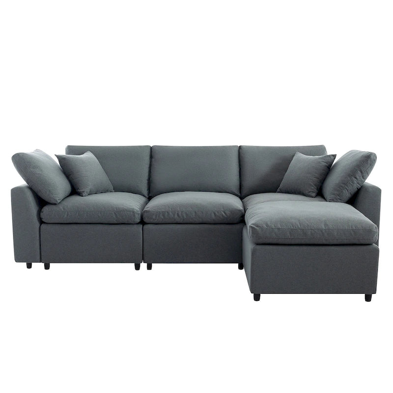 Canapé Sectionnel Convertible U_STYLE avec Duvet et Rembourrage, Canapé en Forme de L avec Méridienne Réversible