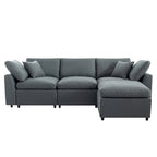 Canapé Sectionnel Convertible U_STYLE avec Duvet et Rembourrage, Canapé en Forme de L avec Méridienne Réversible
