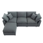 Canapé Sectionnel Convertible U_STYLE avec Duvet et Rembourrage, Canapé en Forme de L avec Méridienne Réversible