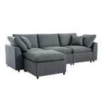 Canapé Sectionnel Convertible U_STYLE avec Duvet et Rembourrage, Canapé en Forme de L avec Méridienne Réversible