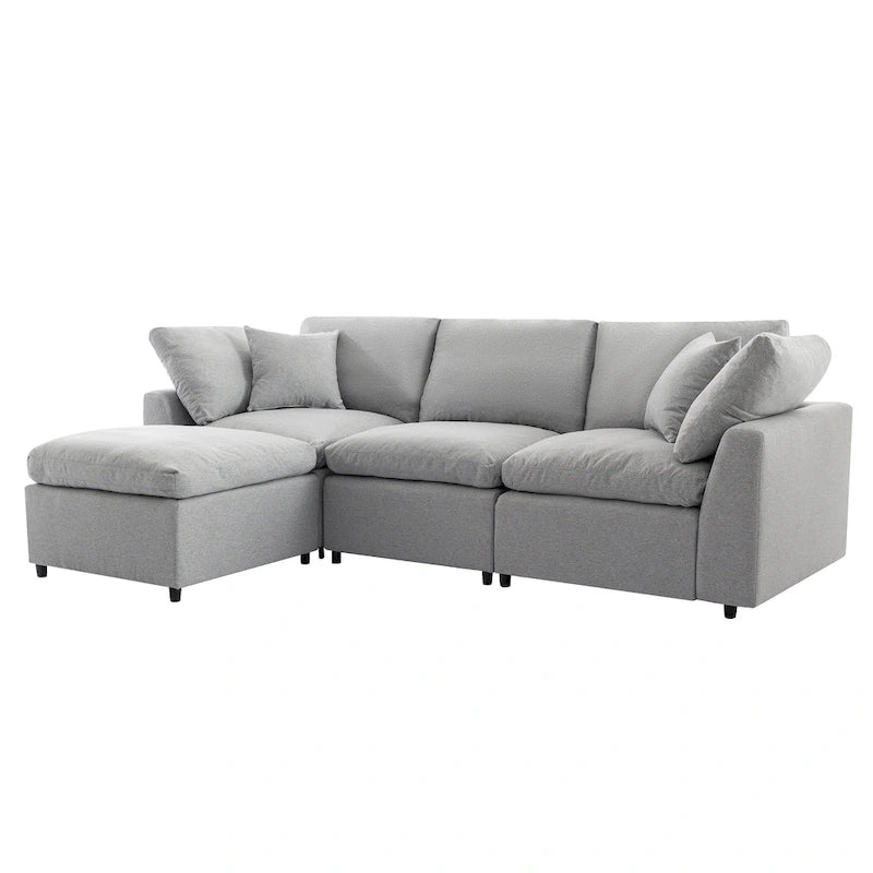 Canapé Sectionnel Convertible U_STYLE avec Duvet et Rembourrage, Canapé en Forme de L avec Méridienne Réversible