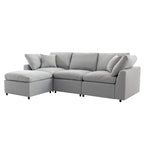 Canapé Sectionnel Convertible U_STYLE avec Duvet et Rembourrage, Canapé en Forme de L avec Méridienne Réversible