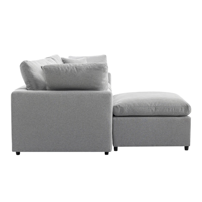 Canapé Sectionnel Convertible U_STYLE avec Duvet et Rembourrage, Canapé en Forme de L avec Méridienne Réversible