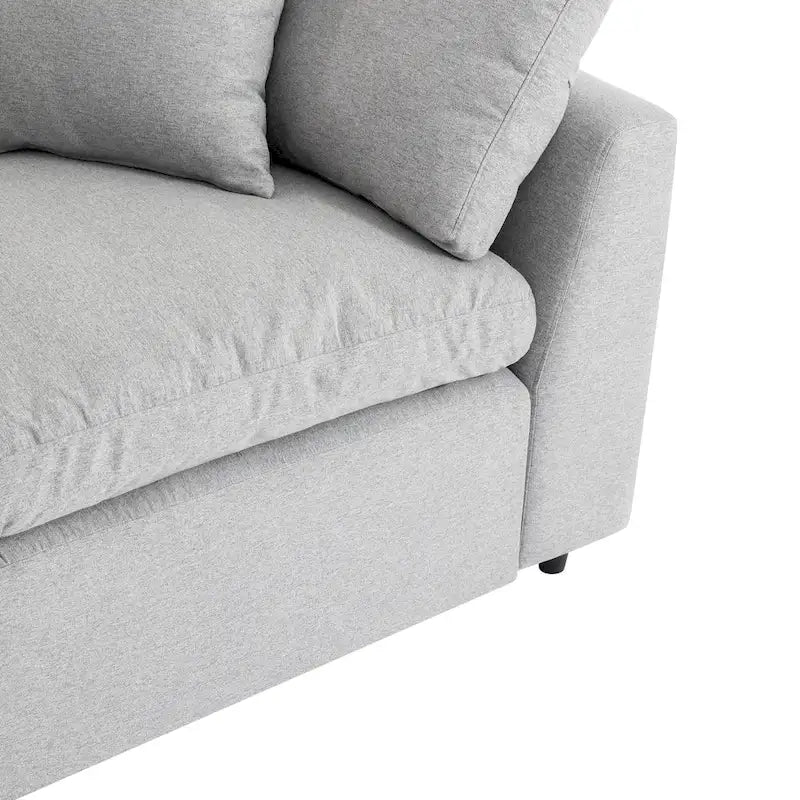 Canapé Sectionnel Convertible U_STYLE avec Duvet et Rembourrage, Canapé en Forme de L avec Méridienne Réversible