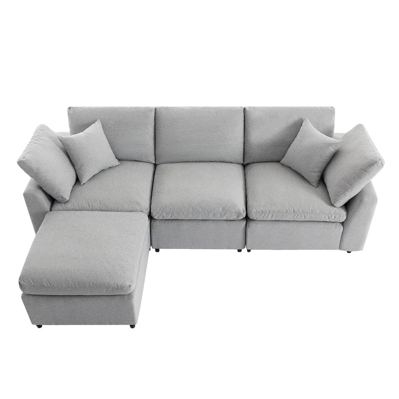 Canapé Sectionnel Convertible U_STYLE avec Duvet et Rembourrage, Canapé en Forme de L avec Méridienne Réversible
