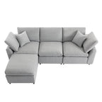 Canapé Sectionnel Convertible U_STYLE avec Duvet et Rembourrage, Canapé en Forme de L avec Méridienne Réversible