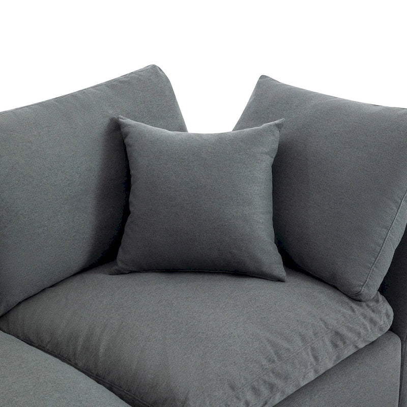 Canapé Sectionnel Convertible U_STYLE avec Duvet et Rembourrage, Canapé en Forme de L avec Méridienne Réversible