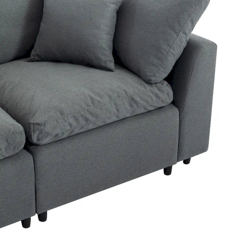 Canapé Sectionnel Convertible U_STYLE avec Duvet et Rembourrage, Canapé en Forme de L avec Méridienne Réversible