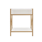 Table d'appoint à tiroirs en métal et bois mélangés Claudette Leick Home