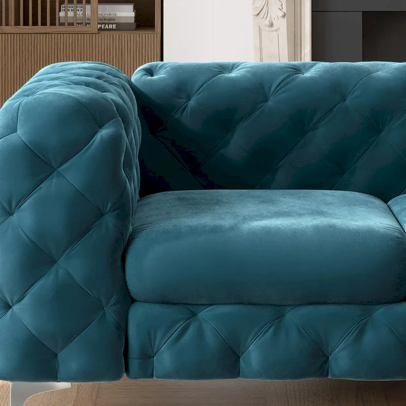 Aosta Canapé et Sofa Chesterfield en Velours Tufté pour Salon