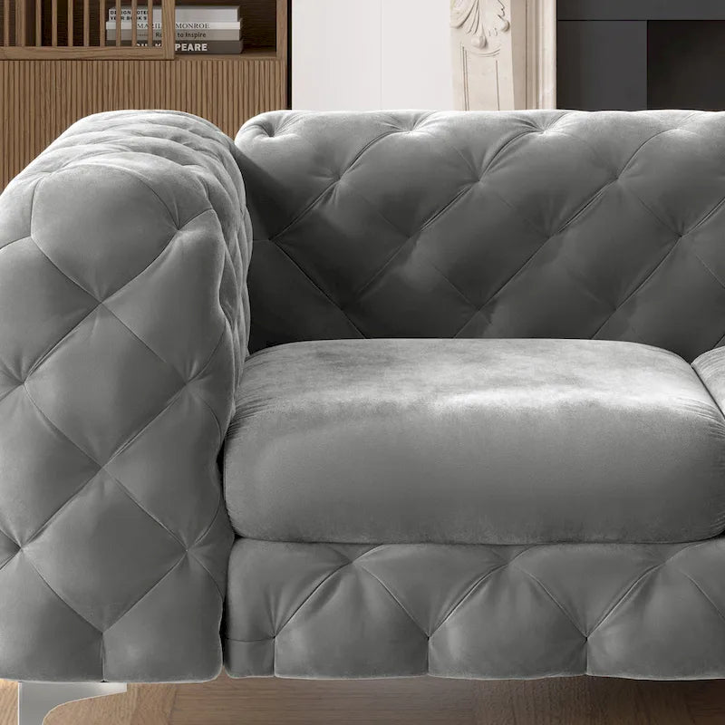 Aosta Canapé et Sofa Chesterfield en Velours Tufté pour Salon
