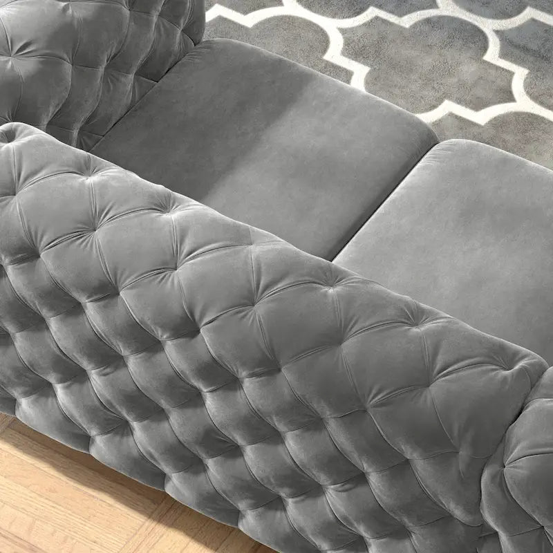 Aosta Canapé et Sofa Chesterfield en Velours Tufté pour Salon