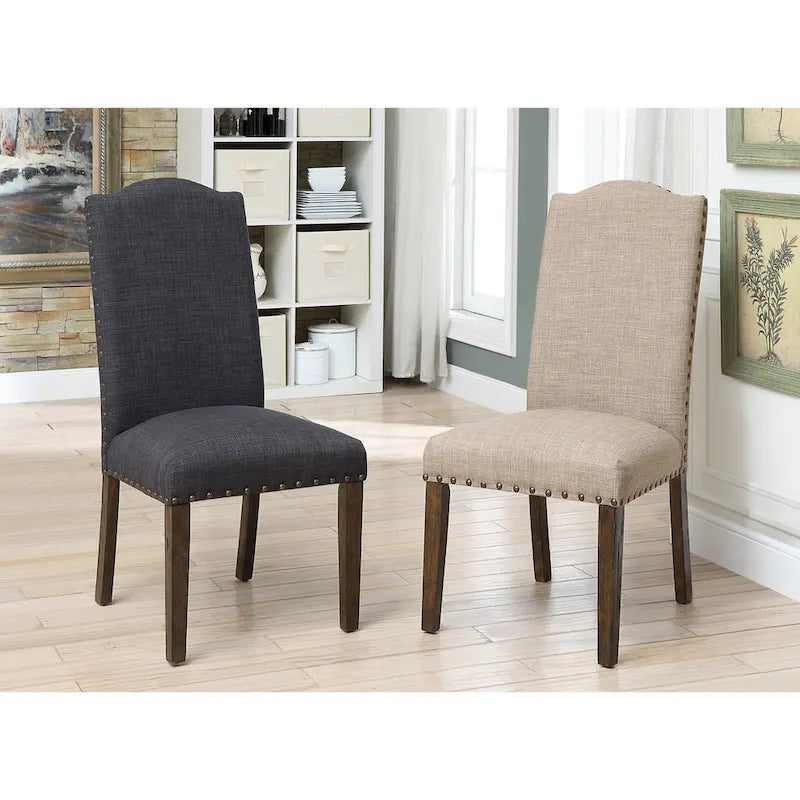 Chaises d'appoint Kerg en tissu de lin rustique