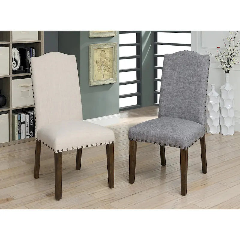 Chaises d'appoint Kerg en tissu de lin rustique