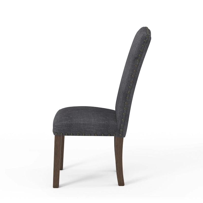 Chaises d'appoint Kerg en tissu de lin rustique