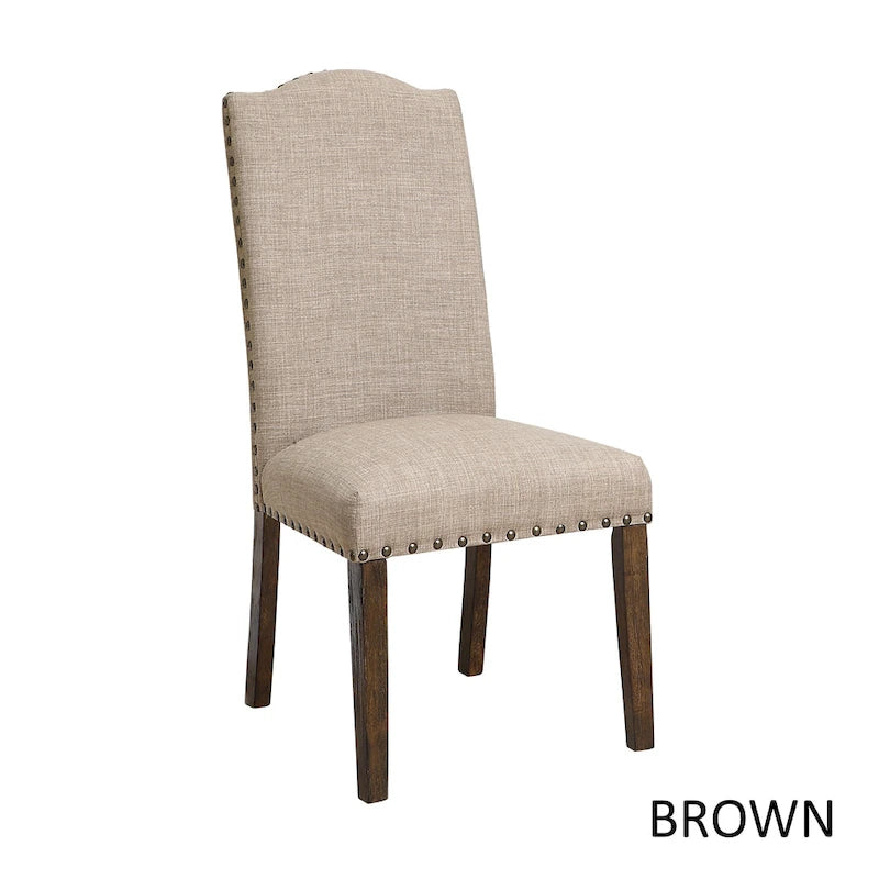 Chaises d'appoint Kerg en tissu de lin rustique