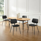 Chaises de salle à manger en cuir synthétique et bois courbé, style Mid-Century