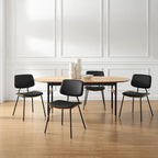 Chaises de salle à manger en cuir synthétique et bois courbé, style Mid-Century