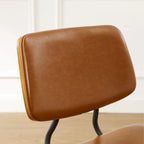 Chaises de salle à manger en cuir synthétique et bois courbé, style Mid-Century